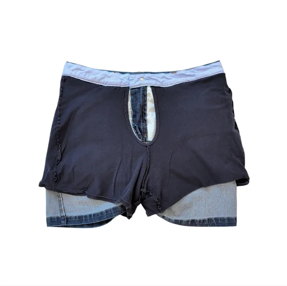 Croft & Barrow Effortless Stretch Denim Jean Skort 14 Blue Built-in Shorts - Picture 5 of 14